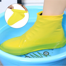 Botas impermeables de Material de silicona Unisex, protectores de zapatos de Color sólido, Botas de lluvia para interiores y exteriores, días de lluvia 2024 - compra barato