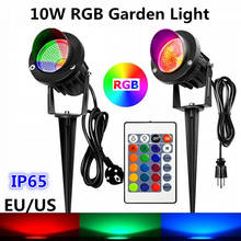 10W COB RGB Garden Lamp Outdoor LED Lawn Light with Remote Waterproof IP65 Landscape Spot Spike Light AC85-265V EU/US 2024 - buy cheap