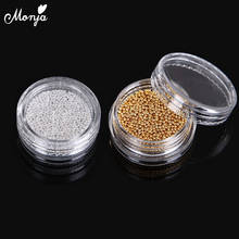 Monja miçangas de caviar 3d, acessórios de decoração de bola de strass com pingente dourado e prateado de 10 m para arte de unhas 2024 - compre barato