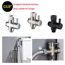 For Europe G3/8" Toilet Bidet Shower Water Separator 3 Way Tee Adapter Control Valve Shower Head Diverter Valve Chrome-plated 2024 - buy cheap