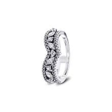 Anel brilhante de prata esterlina 100%, bijuteria para mulheres, anel feminino, prata esterlina 925 2024 - compre barato