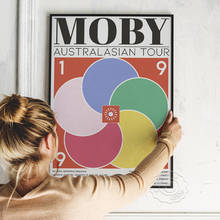 Póster de Moby Tour para seguidores de Dj, musico estadounidense Richard Melville Hall, colecciona impresiones artísticas, dibujo de geometría a color, decoración del hogar para pared 2024 - compra barato
