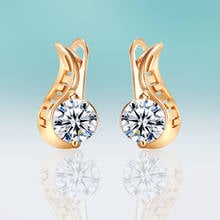 Charm Zirconia Stud Earrings for Women Cubic Zirconia Beads Gold Hollow Geometric Small Earrings Temperament Jewelry Gift 2024 - buy cheap