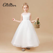 Vestido de baile com flores brancas, vestidos para meninas, casamento, festa, natal, traje de princesa para crianças de 12 a 14 anos 2024 - compre barato
