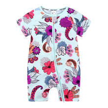 Baby Summer Short Sleeve Rompers Newborn Boys Girls Floral Printed Sleepsuit Cotton Jumpsuits 2024 - buy cheap