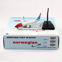 1/400 Norway Airline airplane Boeing 737 MAX8 LN-BKC B737 model with base landing gear alloy aircraft Diecast plane toy model 2024 - buy cheap