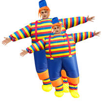 Adult Blow Up Inflatable Costumes Halloween Cosplay Red Blue Striped Clown Costume Funny Droll Mascot Role Play Party Disfrza 2024 - buy cheap