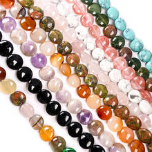 33 peças de pedra natural grânulos redondos semi-precioso soco solto grânulos para fazer jóias diy colar pulseira tornozeleira anel acessório 2024 - compre barato