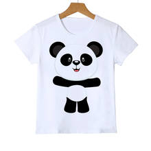 Kids T-shirt Cute and Funny Panda Monkey Animal Collection Cartoon Pattern T Shirt Summer Boys and Girls White Short Sleeve Tops 2024 - buy cheap