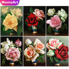MomoArt 5D DIY Алмазная живопись розы полная площадь распродажа Алмазная мозаика цветы Алмазная вышивка вышивка крестом наборы украшения для дома 2024 - купить недорого