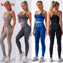 WOHUADI Tracksuit For Women Running Sets FITNESS Sport Outfit Woman 2021 SPORTSWEAR Snake Knitted Suit Leggings PUSH UP PANT 2024 - buy cheap