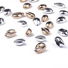 Cuentas de conchas de Color Natural chapadas en oro/plata para la fabricación de joyas, collar, pulsera, regalo hecho a mano, 9x14-12x20mm, 10 Uds. 2024 - compra barato