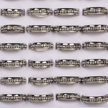 Anel cz maravilhoso presente 17-21mm, anel com 30 peças em aço inoxidável rhines, presente de dia duplo, joia de moda de casamento 2024 - compre barato