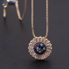 MHS.SUN Fashion AAA CZ Sunflower Chain Necklace Mosaic Zircon Pendant Necklace For Women Girl Jewelry Gifts 1Pc 2024 - buy cheap