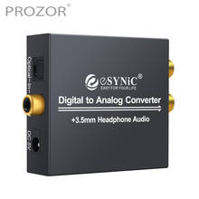 PROZOR 3,5 мм цифровой аналоговый аудио преобразователь DAC оптический коаксиальный цифровой аудио-аналоговый R/L RCA 3,5 мм Jack адаптер 2024 - купить недорого