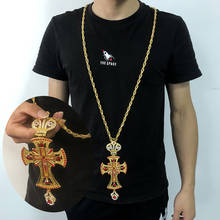 Colar de cristal retro religioso colar de cristal colar longo com caixa coroa pectoral cruz ortodoxa jesus crucifixo 2024 - compre barato