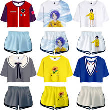 Camiseta de Anime WONDER EGG para mujer, pantalones cortos, disfraz de Neiru Aonuma, ropa deportiva, conjuntos para correr 2024 - compra barato