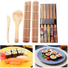 Tapetes enrollables para Sushi, juego de herramientas para hacer Sushi de bambú, molde de arroz, Kit de herramientas de cocina, accesorios de cocina japoneses hechos a mano, 5 uds. 2024 - compra barato