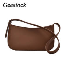 Geestock Shoulder Bags for Women Cute Solid Color Small PU Leather Handbags Female Underarm Bag Totes and Purses for Travel 2024 - buy cheap