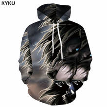 Kyku 3d hoodies leão moletom masculino animal com capuz anime 3d impresso feroz moletom com capuz impressão engraçado moletom impresso 2024 - compre barato