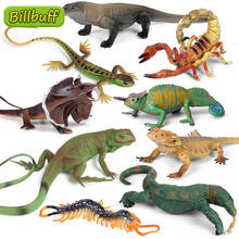 7 peças conjunto de figuras figuras da simulação de animais selvagens, lagarto, escorpião, camaleão, brinquedos educativos para crianças 2024 - compre barato