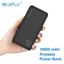 RAXFLY 10000 мАч портативное зарядное устройство 10000 мАч Внешний аккумулятор для Xiaomi Универсальный повербанк телефон USB 2024 - купить недорого