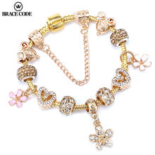 Gold color Crystal Flower Women Bracelet Fashion DIY Silver Plated Snake Bone Chain Brand Bangles Gifts Direct Delivery 2024 - buy cheap