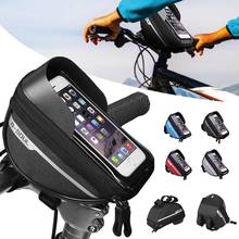 Bolsa de bicicleta impermeável, bolsa para guidão sensível ao toque, mtb, capa de celular, suporte superior, bolsa de quadro, acessórios de bicicleta 2024 - compre barato