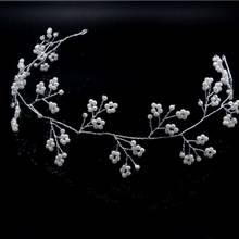 Simple hecho a mano flor diademas de hojas pelo nupcial vid joyería ornamentos accesorios para el cabello Tiaras de boda y coronas para La novia 2024 - compra barato