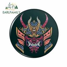 Earlfamily-adesivo de 13cm para máscara guerreiro samurai, adesivos para motocicleta, carro, geladeira, decalque, decoração, acessórios para carro, para jdm, suv 2024 - compre barato