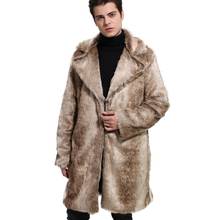 Autumn Gradient faux mink leather jacket mens winter thicken warm fur leather coat men slim jackets jaqueta de couro B24 2024 - buy cheap