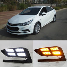 Drl luzes diurnas para chevrolet cruze 2016 2017 2018, 2 peças, lâmpada de neblina, 12v, sinal de luz do dia para chevrolet 2024 - compre barato