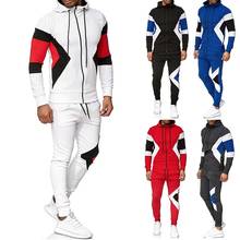 Mens Tracksuit 2 Piece Set Male Sportswear Gym Clothes Male Sport Suit Training Wear 2020 Fashion Zipper Hoody Mens Joggers Sets 2024 - buy cheap