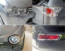for Mitsubishi Outlander 2013-2015 Car styling ABS Chrome Fog light Lamp Cover Trim Front+Rear headlight Lamp Cover Trim 2024 - buy cheap