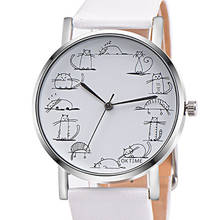 Relógio de quartzo com pulseira de couro, relógio de quartzo com pulseira de couro da moda, feminino, casual, branco, barato 2024 - compre barato