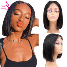 Real Beauty Brazilian Straight Lace Closure Human Hair Wigs for Women Short Bob Wigs  2x4 D Part Wigs Remy Human Hair Wigs 2024 - buy cheap