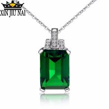 Vintage Light Luxury Square Emerald Necklace Pendant Luxury Exquisite Royal nobility fairy fashion Valentine's Day present 2024 - buy cheap