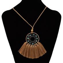 Cotton Fringe Tassel Collar Pendant Ethnic Necklace Women Necklaces & Pendants Long Thread Bohemian Necklace Tribal Jewelry 2024 - buy cheap