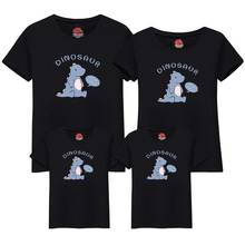 Summer Family Matching Outfits T-shirts Cartoons Dinosaur  Daddy Mom Kids Baby Mommy and Me Clothes Boys Girls Clothes 2024 - buy cheap