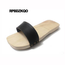 Summer Platform Sandals Slides Shoes Nice Plus Size Leather 2021 Geta 45 46 Large Slip On Slippers Men Japanese Clogs Waterproof 2024 - buy cheap