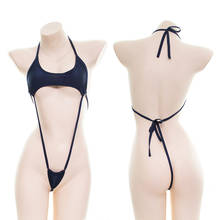 Lingerie de pelúcia kawaii, pescoço mini, costas abertas, uma peça, biquíni, trajes sexuais eróticos, body para mulheres, lingerie sexy 2024 - compre barato