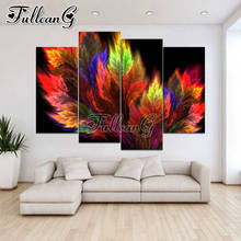 FULLCANG-pintura diamante 5d diy de hojas coloridas, mosaico bordado de paisaje abstracto, Cuadrado/redondo, 4 piezas, FC2337 2024 - compra barato