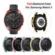Full Diamond PC Case for Samsung Galaxy Watch 3 45mm 41mm Cover Women Protective Shell Watch3 Bumper Bling Hollow Frame 2024 - buy cheap