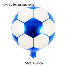 18-Inch Round Blue And White Happy Birthday Game Handle Aluminum Foil Balloon Boy Father's Day Easter Match New Decor Ball 2024 - buy cheap