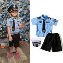 Policemen Uniform Traffic Police Kids Traffic Command Halloween Cosplay Costume Boys Girl Role Play Outfiits Performance Set 2024 - buy cheap