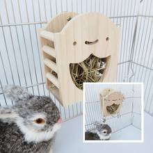 2022 New Bunny Hay Feeder Chinchilla Rabbit Food Dispenser Wooden Hay Manger Rack Holder 2024 - buy cheap