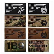 Parche de mochila reflectante con estampado de pata de perro americano, insignia bordada de comando IR, parche táctico de moral de fuerzas especiales 2024 - compra barato