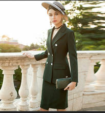 Blazer formal feminino com duas peças, peça formal, elegante, para escritório, roupa de trabalho, vintage, saia, uniforme, 2020 2024 - compre barato