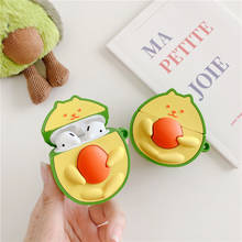 Luxury 3D Cartoons Avocado Cat Headphones Wireless Headset bluetooth case for AirPods 1 2 airpods pro silicone cover 2024 - buy cheap