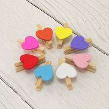 Mini Clips de madera con forma de amor para decoración de pared, Mini Clip de decoración de pared con forma de amor, para ropa, DIY, 5 unidades 2024 - compra barato